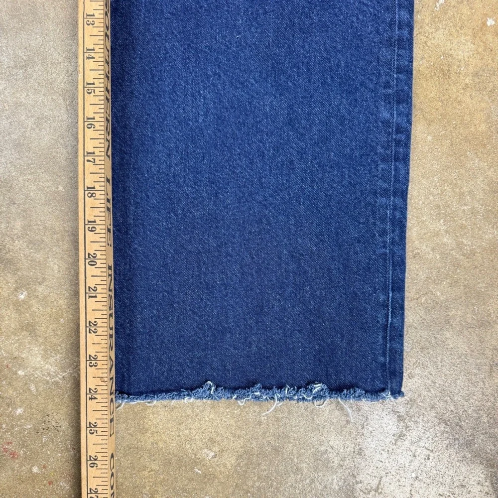 J.Crew '96 Slim Wide Leg‎ Cropped Women's Jeans Size 30 Blue High Rise Raw Hem